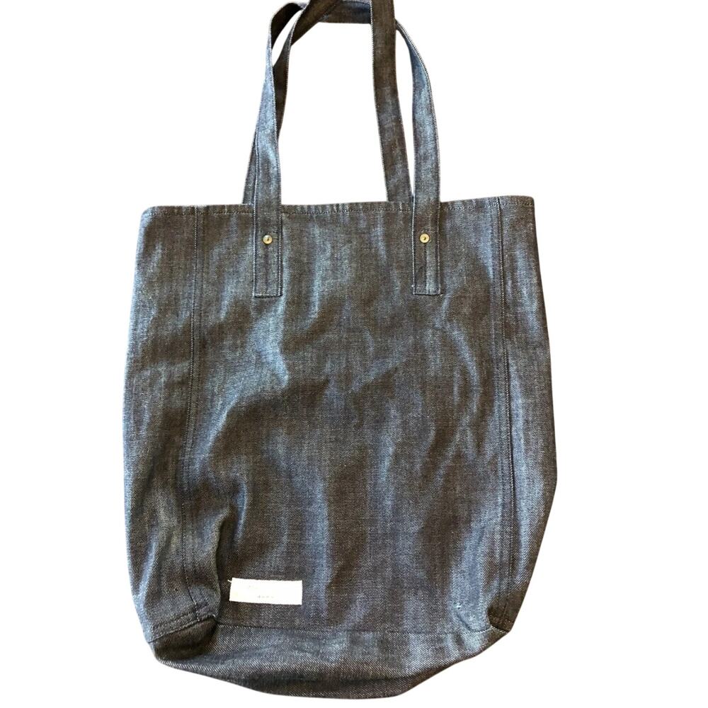 RAG & BONE INDIGO DENIM BLUE JEAN  SHOPPER TOTE BAG WEEKENDER  HANDBAG BOHO